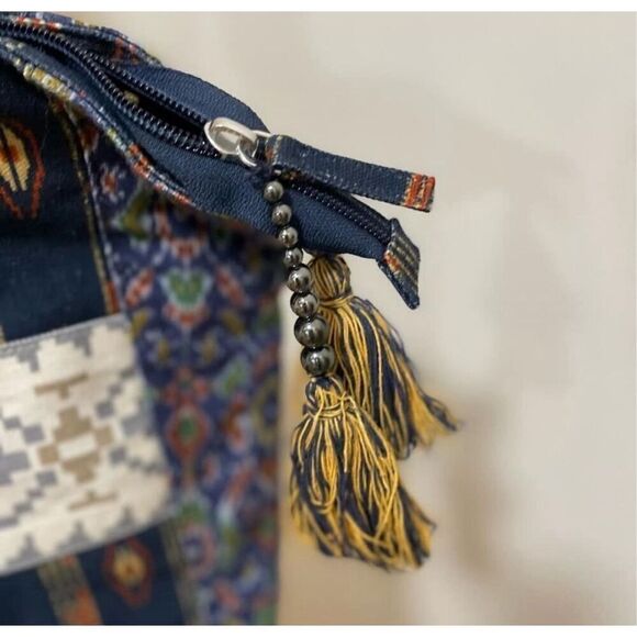 New Free  People Basel Tassel Patchwork Tote In Southwestern Pattern - Picture 4 of 7